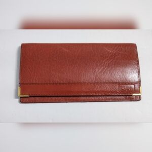 New. De Rondo Soft Leather Wallet with Gold Accents.